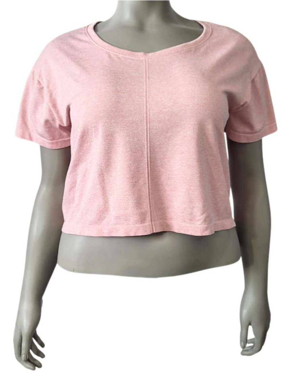 HARMONY BALANCE Pink Mineral Wash Athleisure Casual Cropped Top - Women's XL